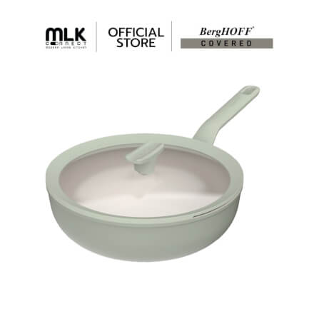 กระทะวอคอะลูมิเนี่ยมเคลือบเซรามิค BergHOFF Non-stick 28cm Balance Sage 3950455_1